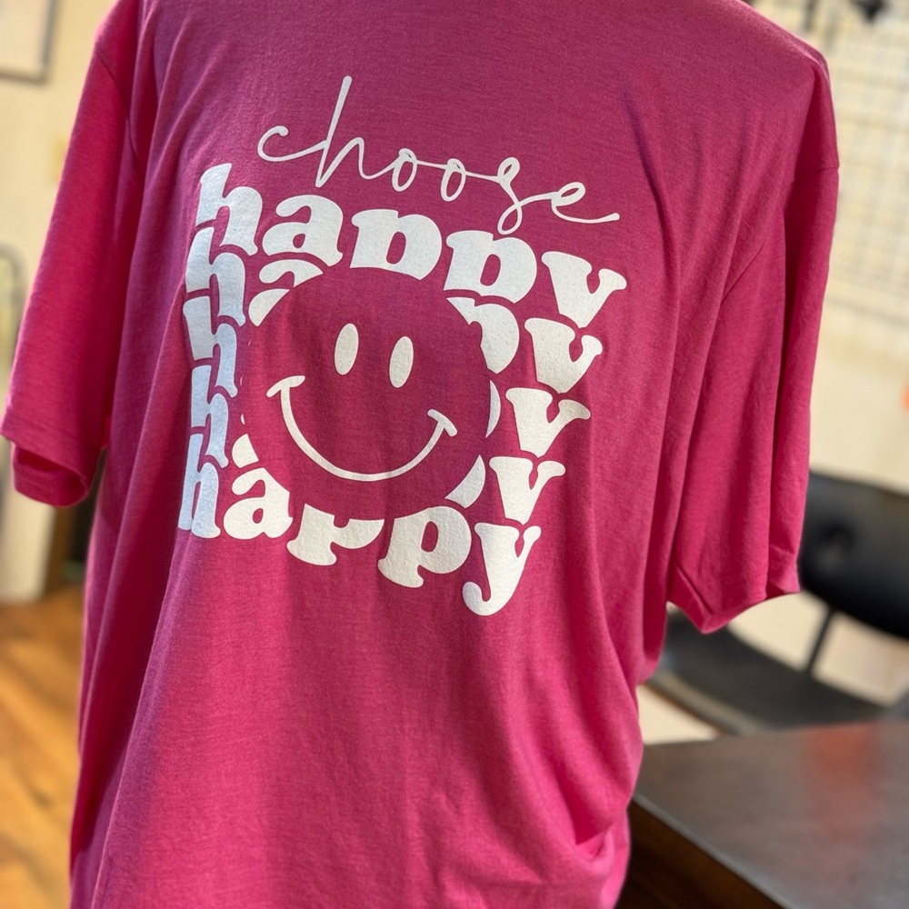 Pink 'Choose Happy' Graphic T-Shirt